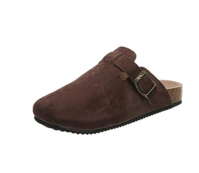 Damen Wildleder Clogs Hausschuhe Kork Wildleder Clogs Hausschuhe Klassische Herren Pantoletten Outdoor Kork Rutschfeste Hausschuhe mit Fußgewölbestütze Damen 40 kaffeebraun