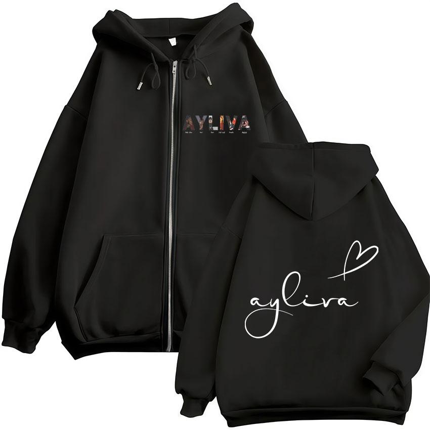 Die Ayliva Tour Grafik Reißverschluss Hoodie Herren Damen Vintage Übergroße Kleidung Sweatshirt Hip Hop Fleece Jacken Pullover Mit Kapuze XL