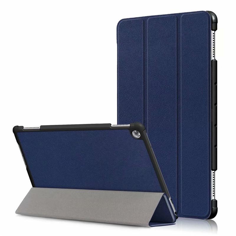 Hülle für Huawei MediaPad M5 Lite 10 BAH2-W19/L09/W09, ultradünne PU-Leder-Standabdeckung für Media Pad M5 Lite 8.0 Hülle M5 Lite 8.0 inch dunkelblaue