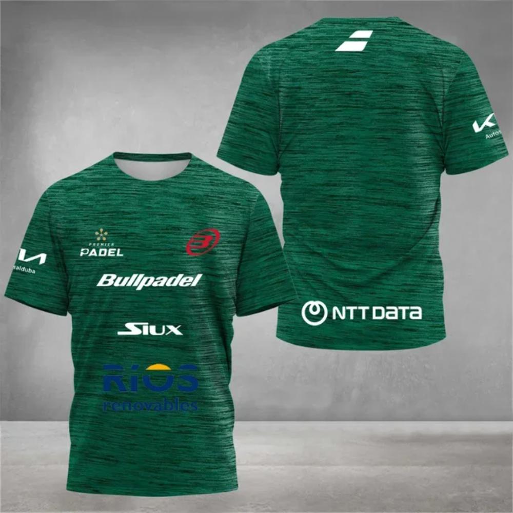 Padel-Tennis-Fan Atmungsaktives Schnelltrocknendes T-Shirt, Herren-Tennis-Trainingsoberteil, 3D-gedruckte Sommer-Kurzarmkleidung 2XL