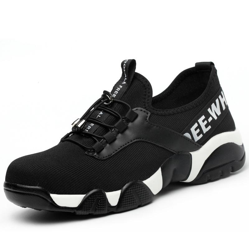 Steel Nose Sicherheits-Arbeitsschuhe, atmungsaktiv, lässig, Sneaker, verhindert Piercing, Männer und Frauen, Schutzschuhe 38 schwarz