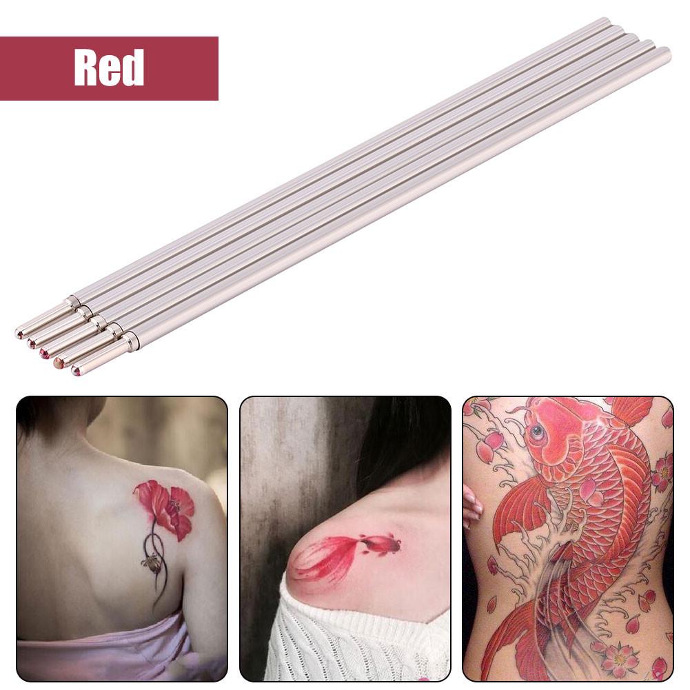 5 Stück Tattoo Hautstift Doodler Surfer Tätowieren Medizinischer Stift Minen Tattoo Zubehör Grün rot