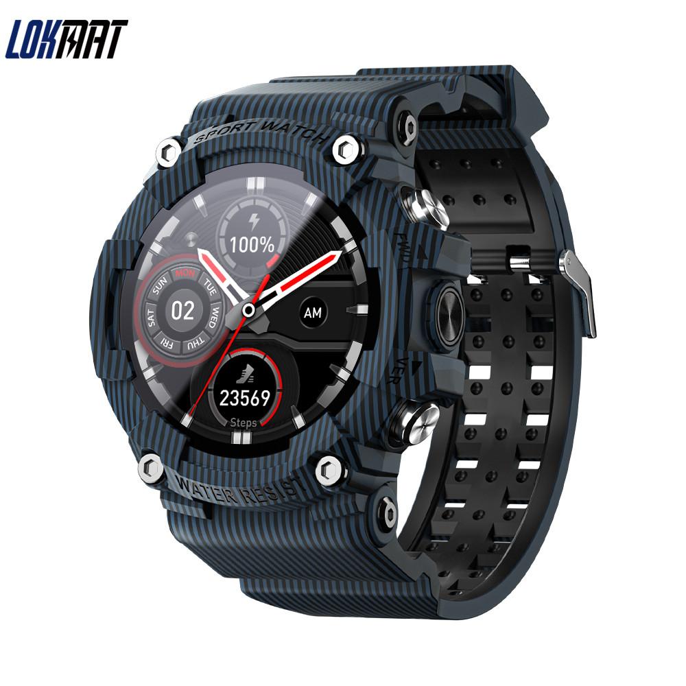 LOKMAT ATTACK 3 Sport Smartwatch unterstützt Bluetooth-Anrufe, Fitness-Tracker, Herzfrequenzmesser, Touchscreen, Smartwatches für Telefon blau