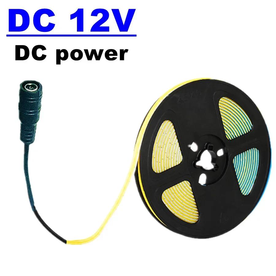 DC 5V 12V USB LED COB Streifen 400Leds/m 5mm Weiß Warm Weiß LED Streifen licht 1- 10m LED String Licht TV Hintergrund Beleuchtung Band Home Decor Lampe DC 12V 1M warm weiße