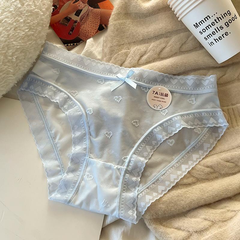 Damen Nahtlose Unterwäsche Hipster No Show Unsichtbare Eisseide Stretch Unterwäsche Höschen Bikini Unterhose Panty L blau