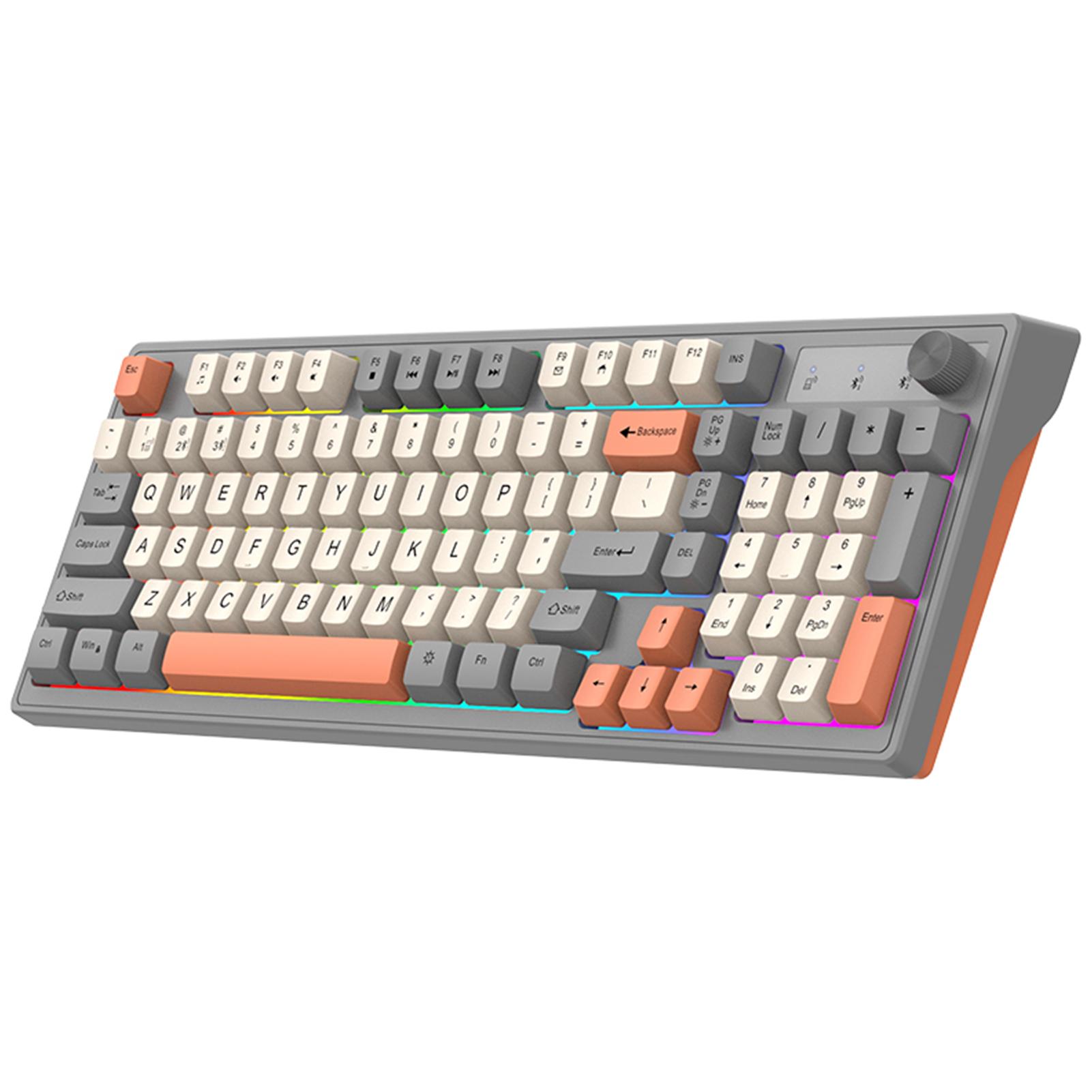 K98 2,4G Drahtlose Tastatur 98-Tasten BT Mechanische Tastatur mit Hintergrundbeleuchtung