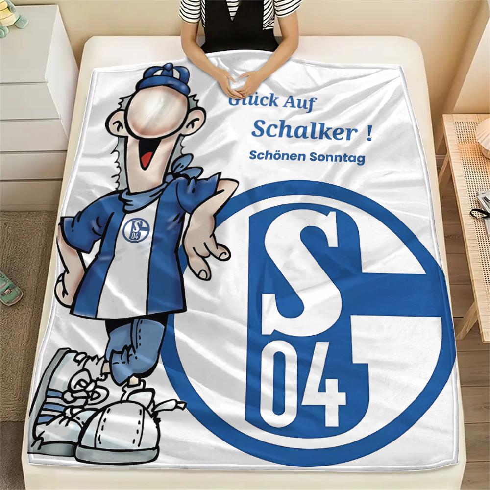 1 Stück FC Schalke 04 Aufdruck Flanelldecke, Hohe Qualität für alle Jahreszeiten, Heimdekoration, Wärme und Komfort, Perfekt für Weihnachtsgeschenke 150cm x 200cm