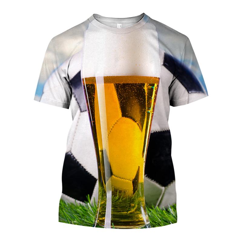 Sommer Beliebte Hip Hop Männer Lustige T-shirt Neue Bier Schönheit 3D Mode Lässig Persönlichkeit Kurzarm O Hals Große Größe kleidung 4XL gray