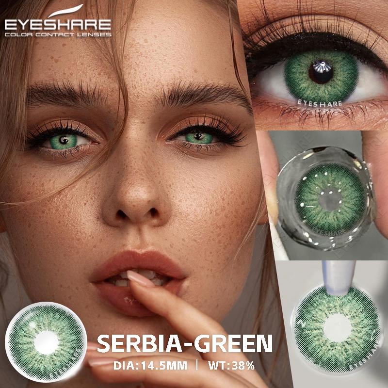 EYESHARE 1 Paar farbige Kontaktlinsen für Augenmode Graue Augenlinsen Blaue Kontaktlinsen Braune Augen Kontaktlinsen Buntes Make-up Grüne Kontaktlinsen