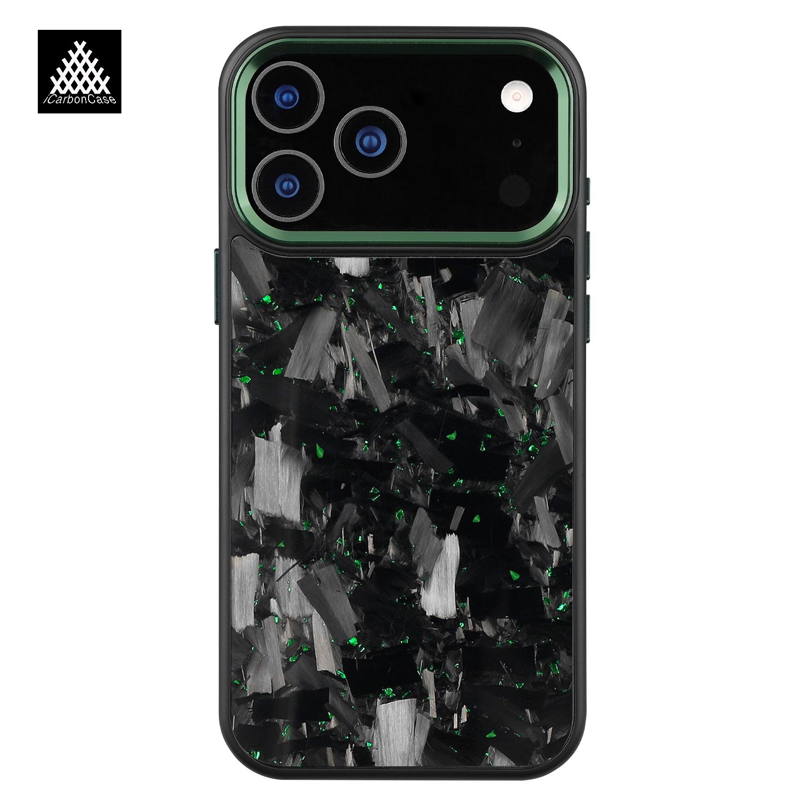 Geschmiedete Carbonfaser Hülle für iPhone 17 17Air 17Pro 17 Pro Max mit Magsafe und Metallkameraobjektiv/Tasten Sturzfestes Handy Cover Real carbon fiber&with MagSafe&iPhone 16 Pro