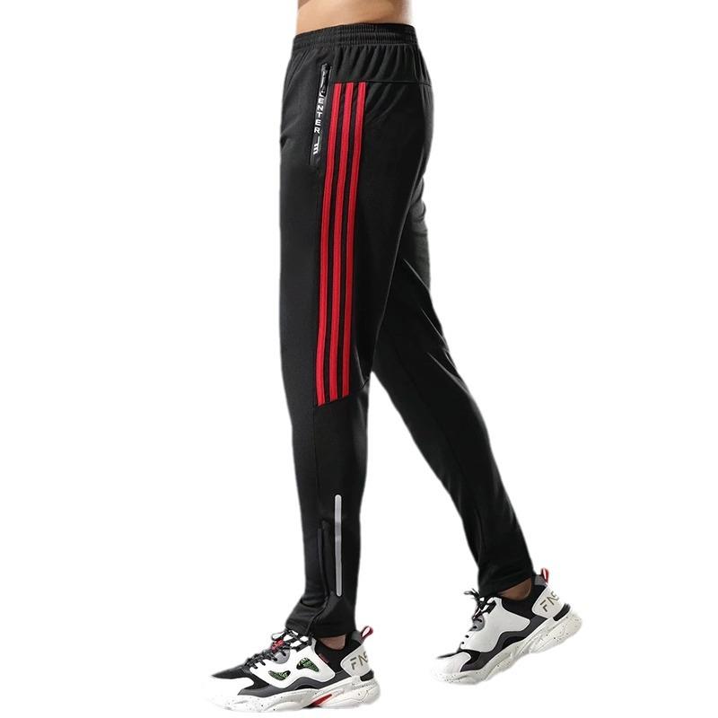 Herren Gym Fitness Track Trainingshose Herren Jogger Sportbekleidung Unterteile Lauf-Sweathose Herren XL rot/schwarz