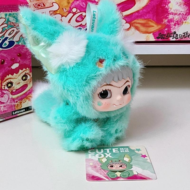 Beliebter Play Blind Box Plüschanhänger Wakuku Fuchs Hase Streicheltagebuch Serie Mädchen Niedliches Ornament Mystery Box Puppe Actionfigur Premium Qualität