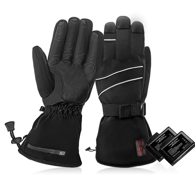 Beheizte Handschuhe, batteriebetrieben, wasserdicht, winddicht, beheizte Handschuhe, Winter, präzise Temperaturregelung, elektrisch, beheizte Outdoor-Handschuhe S schwarz
