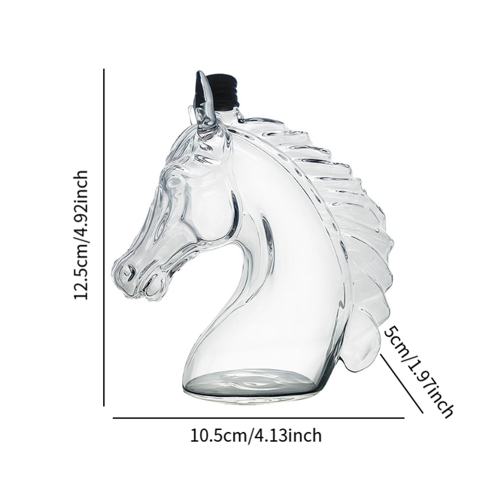 Whiskyflasche Gravierte Pferdekopfform Glasdekanter für Whisky Bourbon Brandy Einzigartige Likörflasche Geschenk für Whisky-Liebhaber white