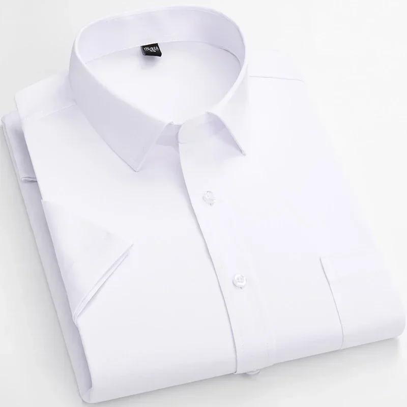Herren Business Kurzarmhemden Elegant Einfach Stretch Bügelfrei Büro Formell Freizeit Standard Herren Arbeitskleidung Hemd 39