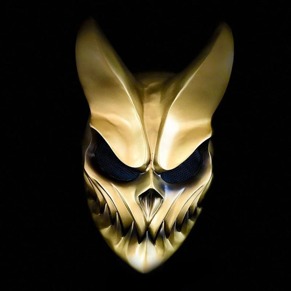 Neue Slaughter To Prevail Maske Latex Alex Schreckliche Maske Horror Teufel Cosplay Halloween Party Requisiten Maskenball Kind der Finsternis Maske gold