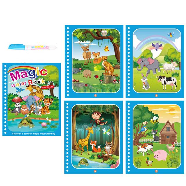Montessori Spielzeug Wiederverwendbare Malbuch Magie Wasser Zeichnung Buch Malerei Zeichnung Spielzeug Sensorische Frühe Bildung Spielzeug für Kinder Animal