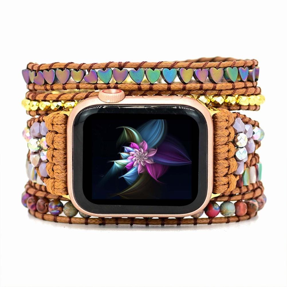 Boho Perlen Uhrenarmband Charm Armbänder Perlen Uhrenarmband Geflochtenes Uhrenarmband
