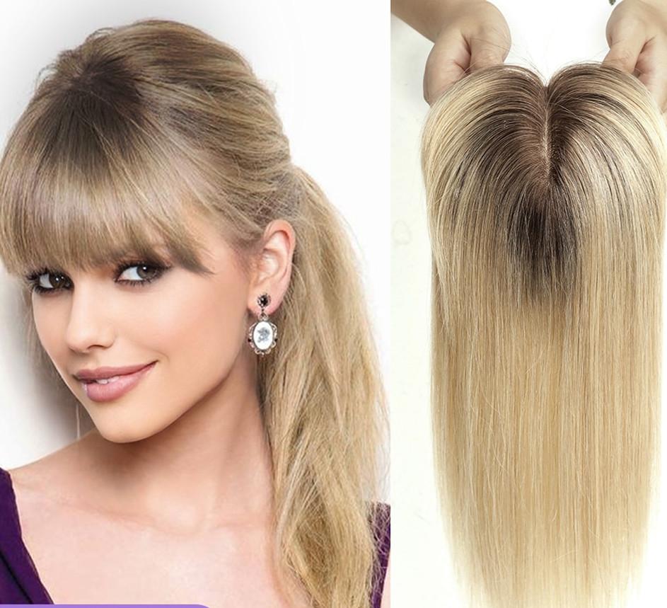 HAIRCUBE Topper aus 100 % Remy-Echthaar, Echthaarteile für Frauen, dünnes Haar, Seidenbasis, Clip-in-Topper