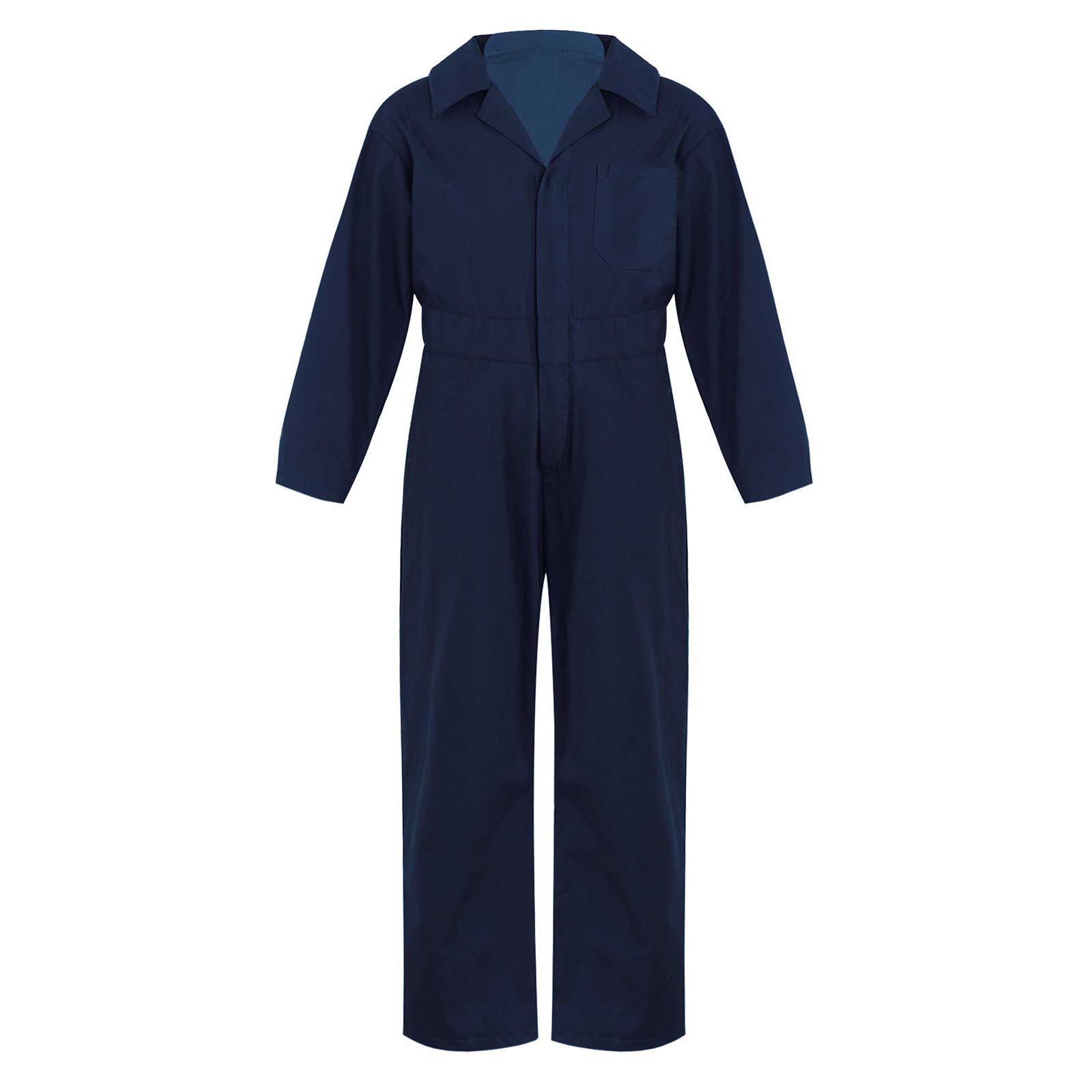 Kinder Mädchen Junge Langarm Overall Overall Mechaniker Boiler Anzug Overall Baumwolle Overalls 5-6 Years dunkelblaue