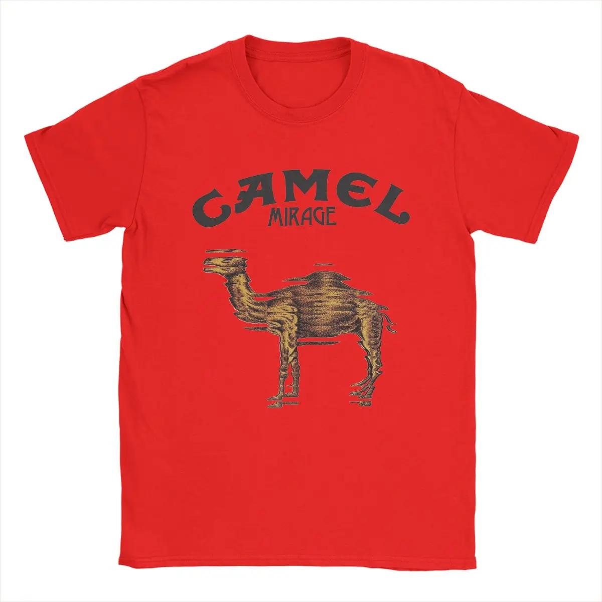 Herren T-Shirts Camels Mirage Band Lustige T-Shirts aus reiner Baumwolle Kurzarm T-Shirts O-Ausschnitt Tops Große Größe L rot