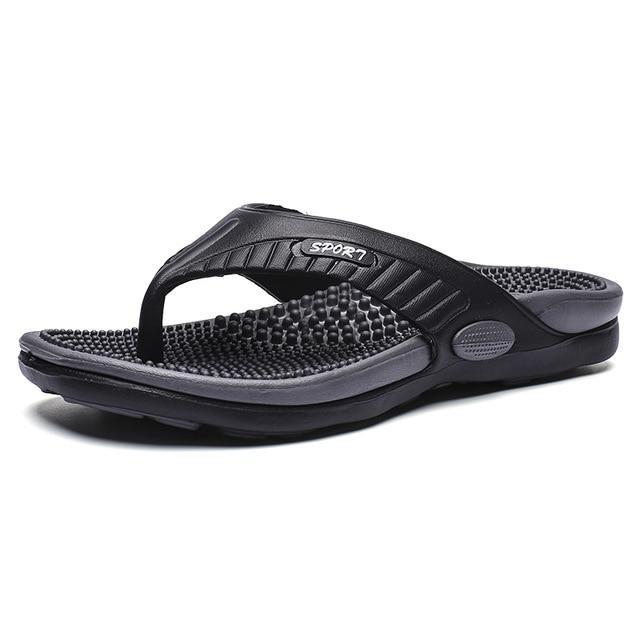 Massage Flip-Flops Sommer Herren Hausschuhe Strandsandalen Bequeme Herren Freizeitschuhe Mode Herren Flip-Flops Schuhe verkaufen 7 schwarz