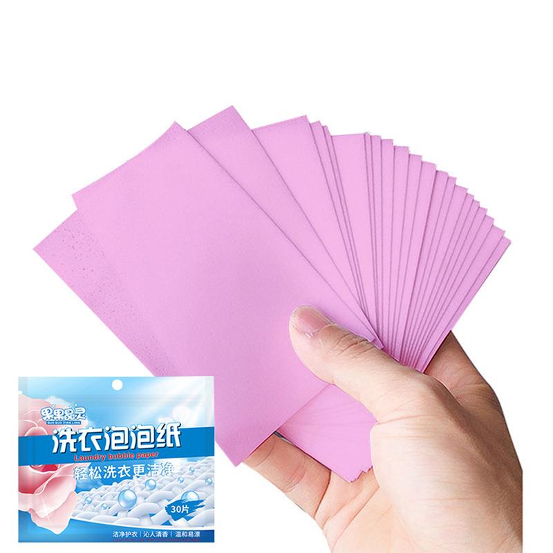 Waschmittelblätter, leicht auflösbare Wäschetabletten, starke Tiefenreinigung, Waschseife für die Waschmaschine 30PCS rosa
