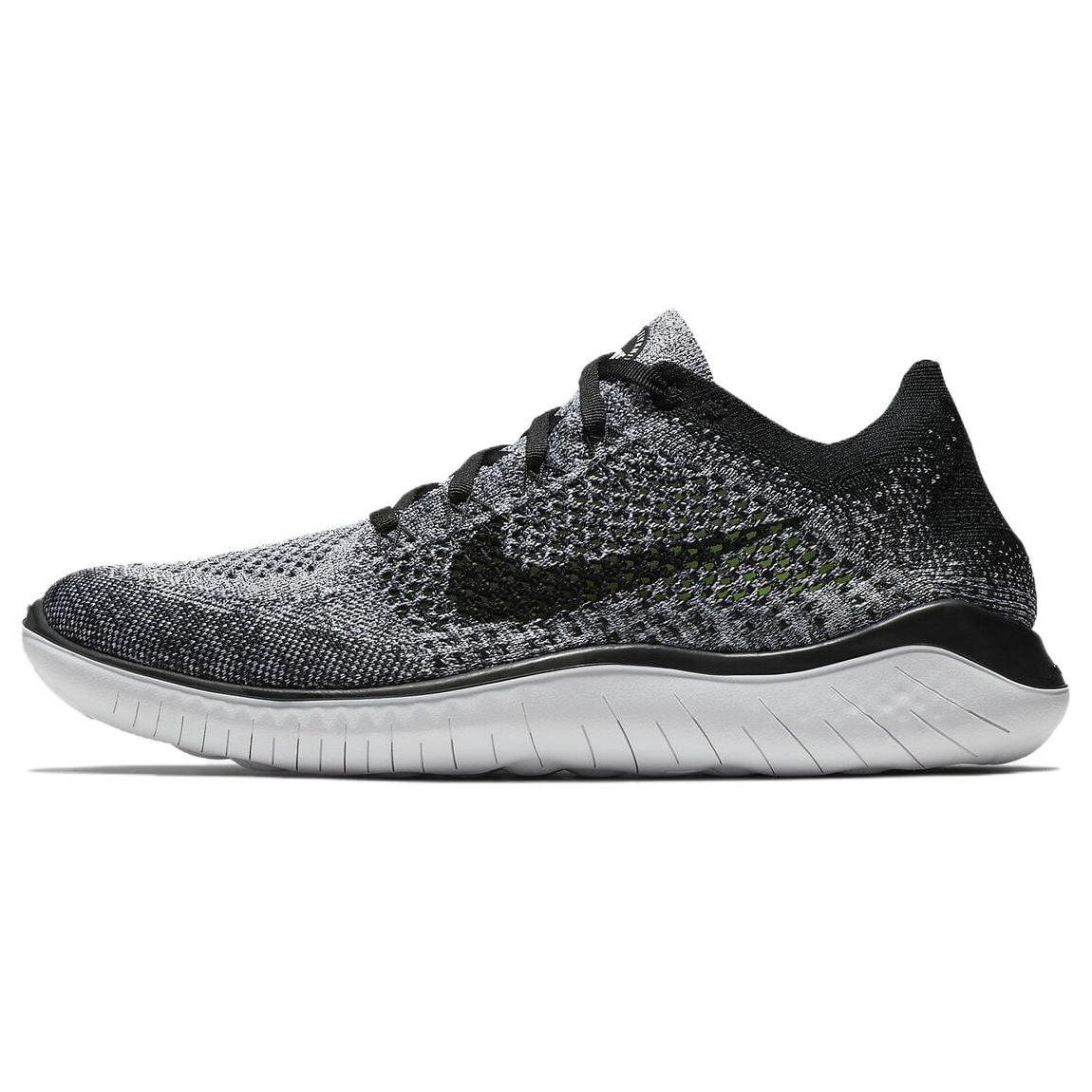 Nike Free RN Flyknit 2018 Weiß Schwarz Herren Turnschuhe 942838-101 40.5