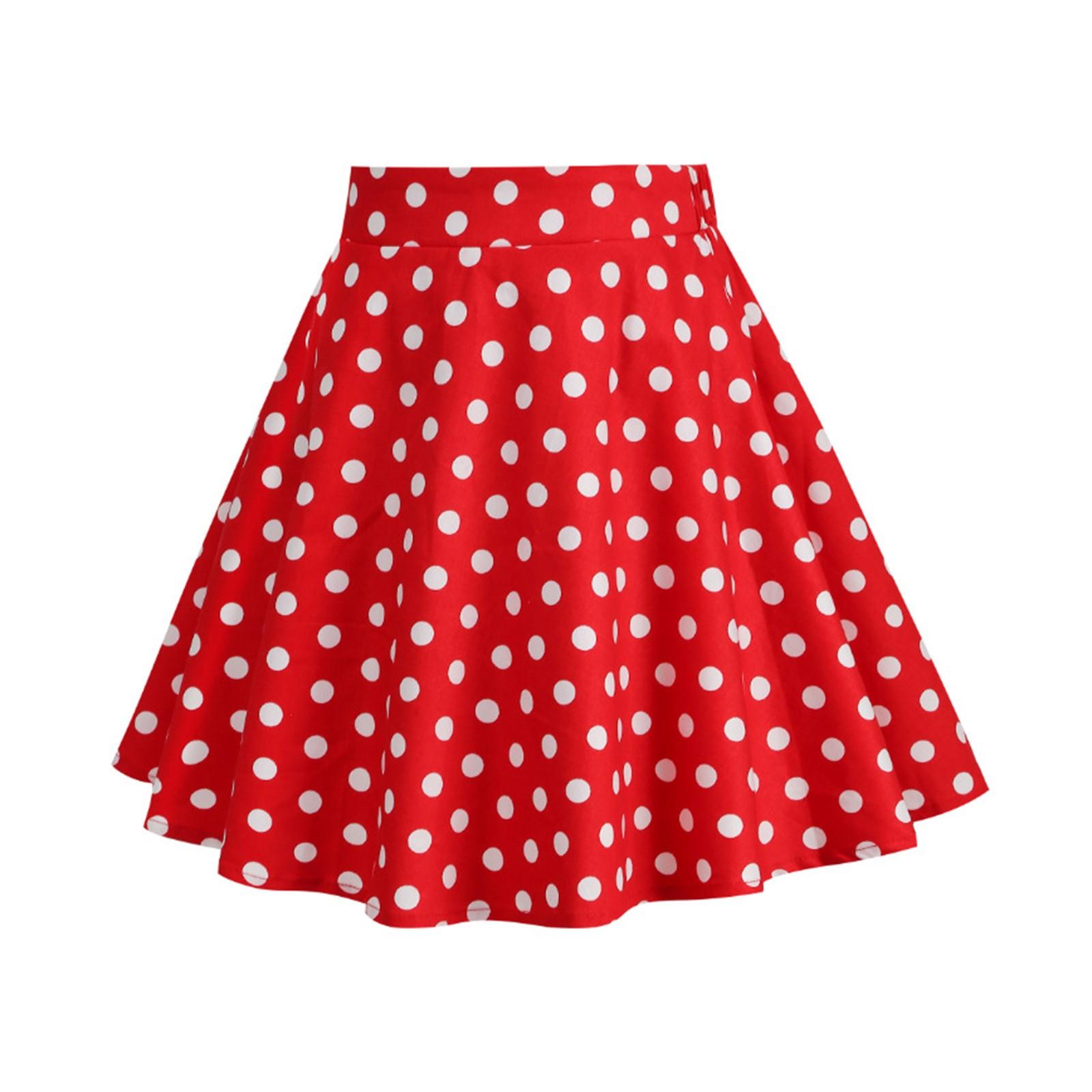 Sommer Kinder Dot Print Vintage Kinderkleidung Mädchen Rock 130 rot
