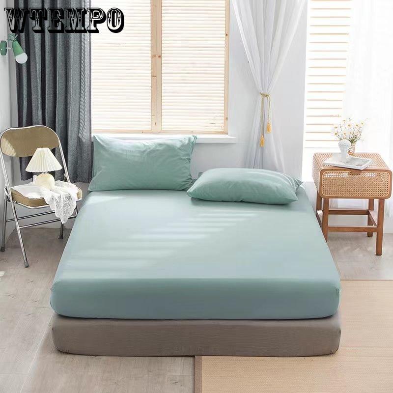 100 % Polyester, komplette Packung, rutschfestes Laken, glatte und einfache Tagesdecke, bequemes Material, Tagesdecke, Bettlaken, Matratzenschutzbezug 180X195cm hellbraun