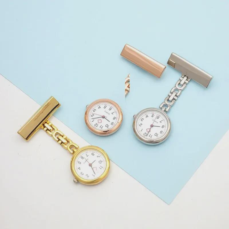 Trendige Krankenschwester-Taschenuhr: Niedliches Quarzdesign für Krankenschwestern, Ärzte und Studenten rose gold