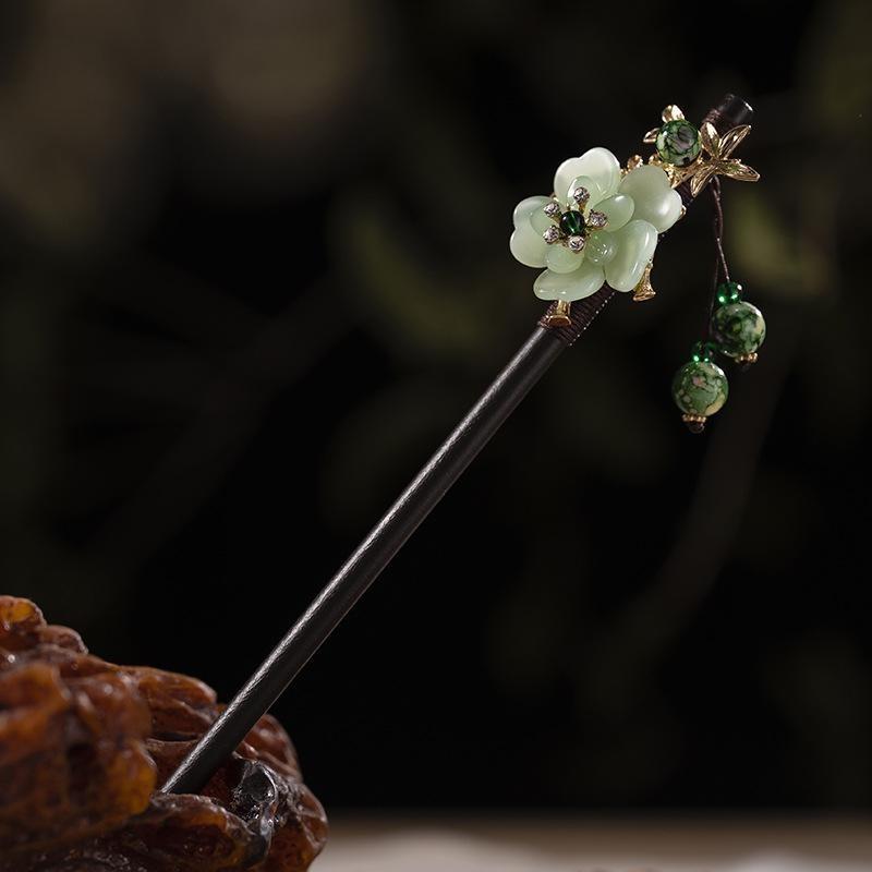 1 PC Quaste Schritt Schütteln Haarnadel Essstäbchen Haar Stick Alten Stil Haar Ornament Pan Haar Kopfschmuck Blume Haar Zubehör 18cm