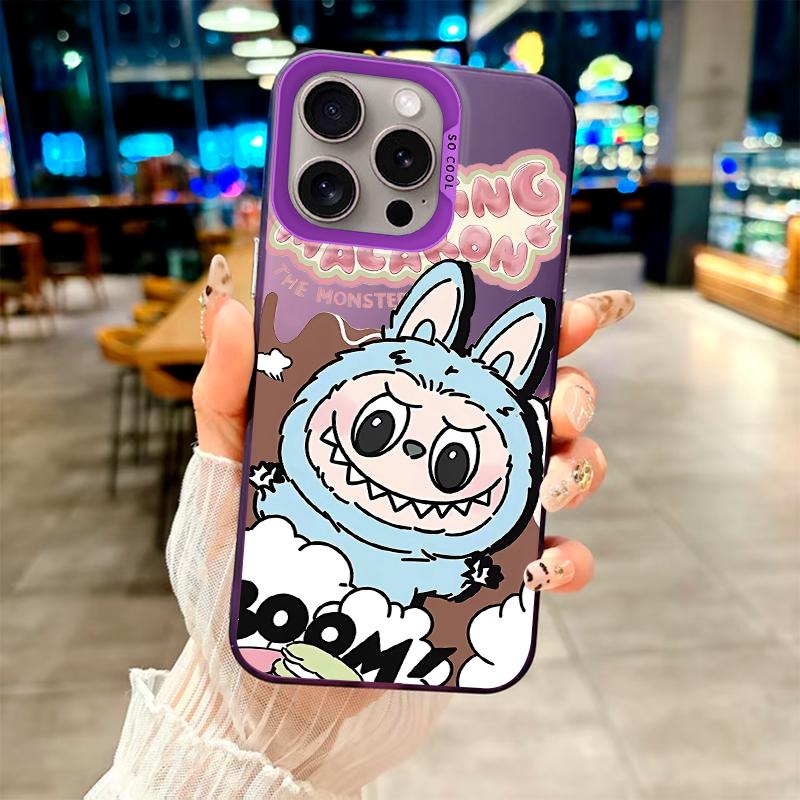 Labubu Dynamische Niedlichkeit  Modehülle für iPhone 7 8 X 11 12 13 14 15 16 Serie, für Samsung Serie A12 A23 A54 S21 S22 S23 S24 S25... iPhone 7Plus/8Plus violett