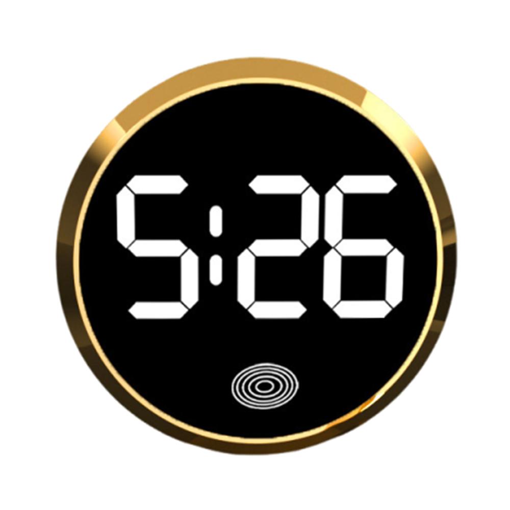 LED-Zeitanzeige Digitaluhr Mini LED Elektronische Uhr Kreative Auto Armaturenbrett Uhr Home/Büro Gold - White Light