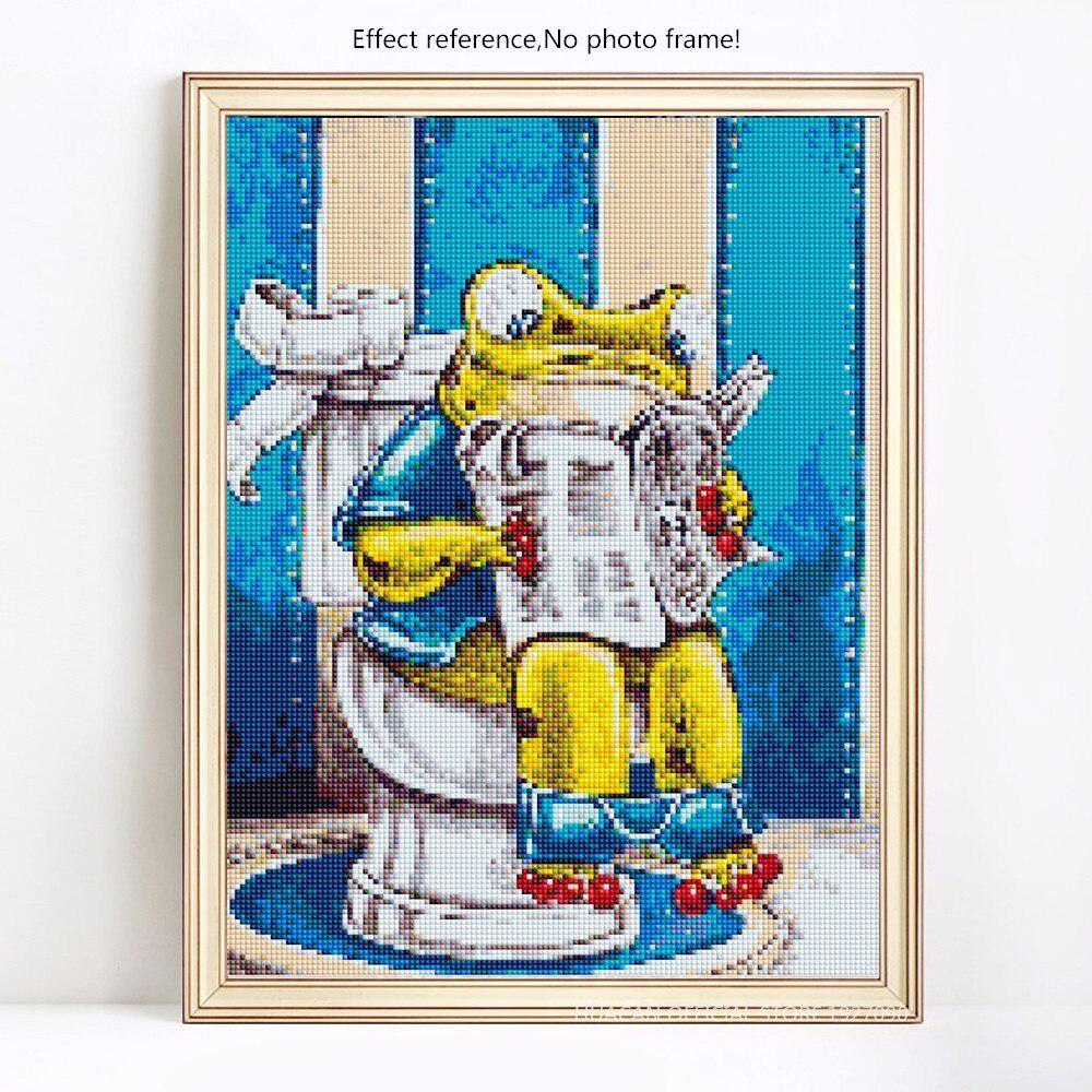 Diamant-Mosaik, Cartoon-Handarbeit, Diamant-Malerei, runde Steine, Tiere, Strasssteine, Bilder 20X30