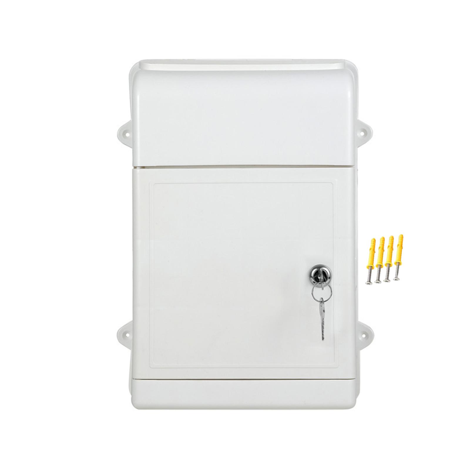 Wandmontage Briefkasten Postkasten Zeitungsbox Praktischer Briefkasten Abschließbarer Briefkasten für Schule Außen Gemeinschaft Straße Outdoor weiß
