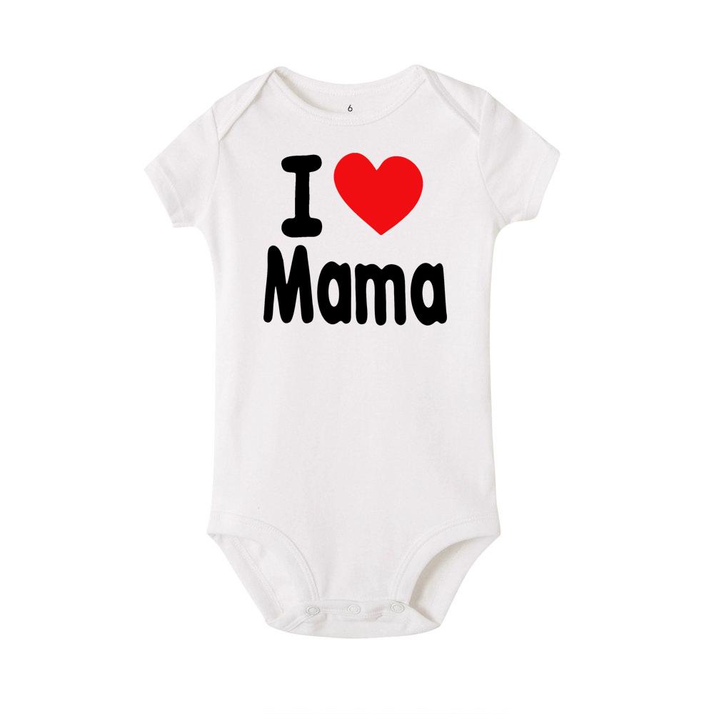 Strampler-Overall-Outfit für Neugeborene mit „I Love Mama and Papa“-Aufdruck 3M weiß