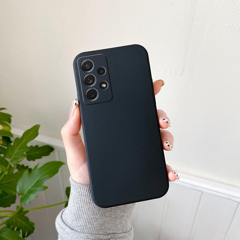 Kamera Schutz Weiche Silikon Handyhülle Für Samsung Galaxy S25 S26 Ultra S24 FE S23 S22 S21 Plus A17 A56 A36 A16 A55 A35 A15 5G Matte Rückseite Abdeckung Samsung S23 FE schwarz