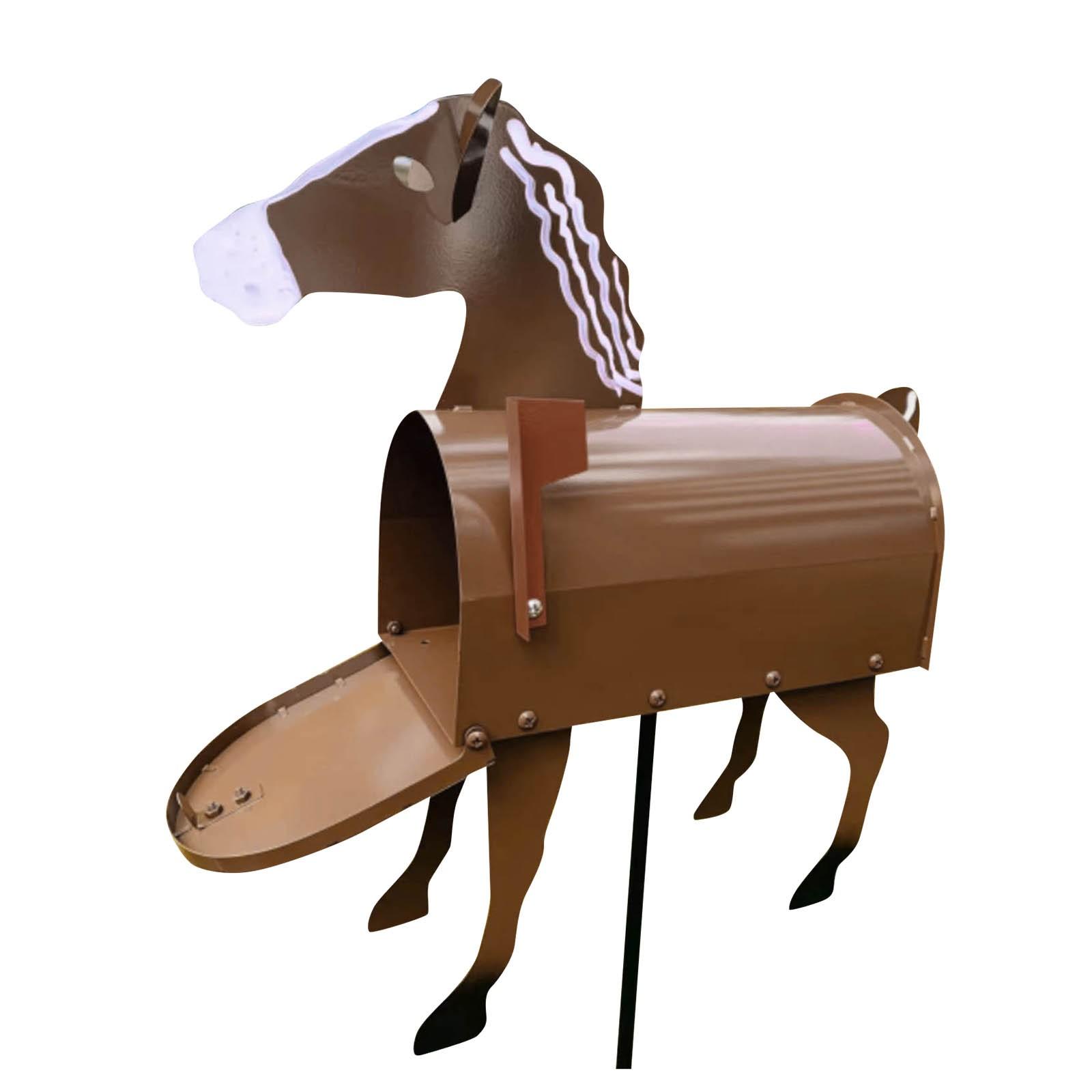 Neuer einzigartiger Briefkasten mit Pferd, Kuh, Huhn, Briefkasten mit lustigen Tieren, handgefertigte, individuelle, wetterfeste Briefkastenskulpturen, Briefkasten mit kreativem, personalisiertem Design One Size