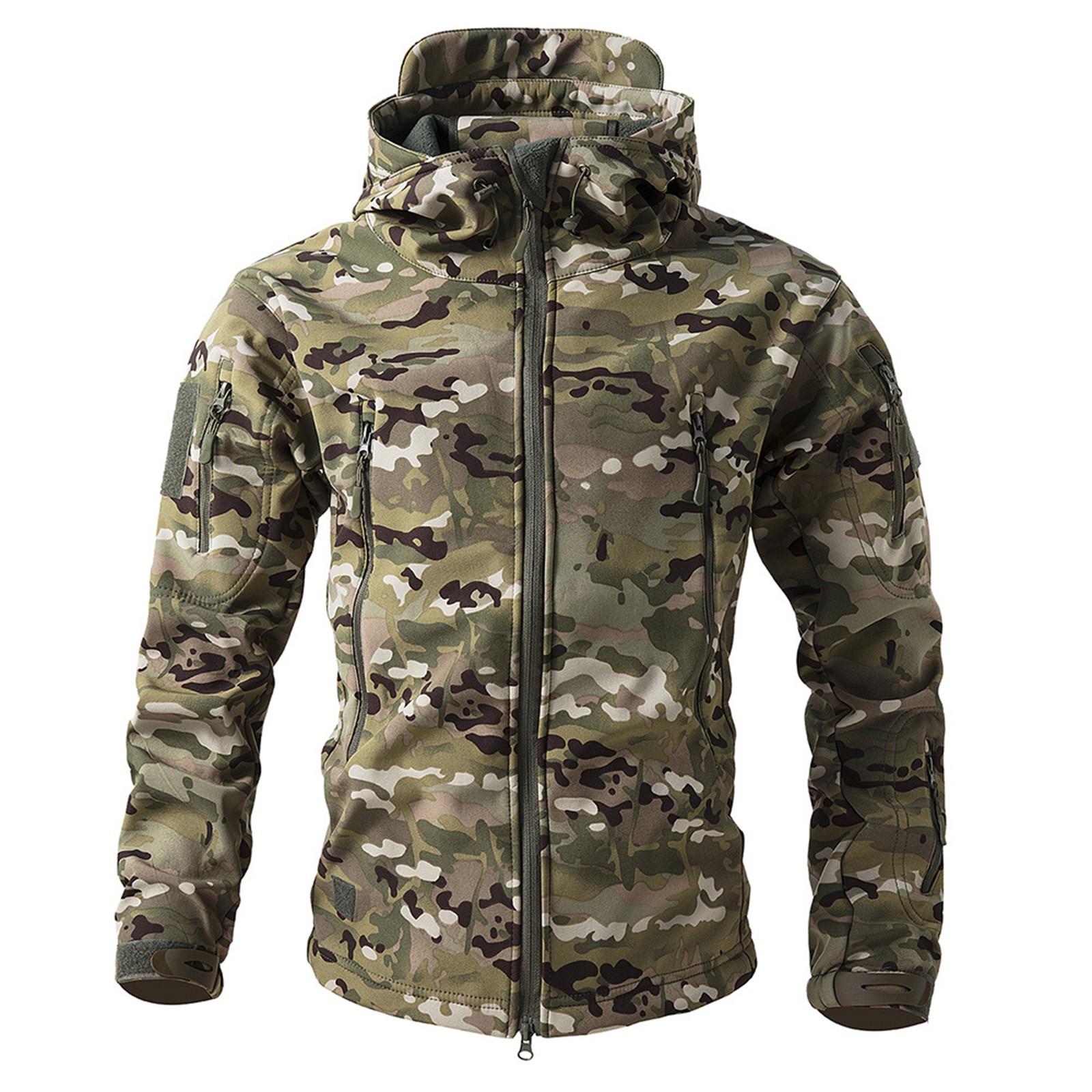 Herren Winter Camouflage Jacken Herren Mode Trend Jacken Atmungsaktive Winddichte Jacken Outdoor Sport Jacken L