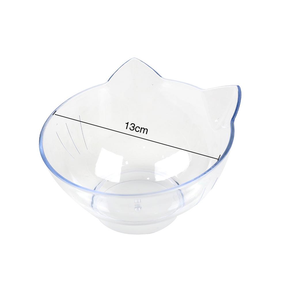 Rutschfeste Doppelte Katzennäpfe mit Erhöhtem Design und Katzenohrform für Tierfutter Single Transparent Bowl dargestellt