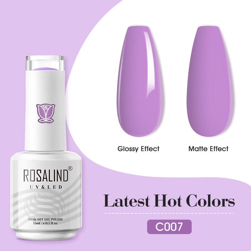 ROSALIND 15 ml Pure Color Gel Nagellack Semi Permanent Nagellack Lack Hybrid Soak Off UV Nagel Gel Maniküre Nagel Kunst
