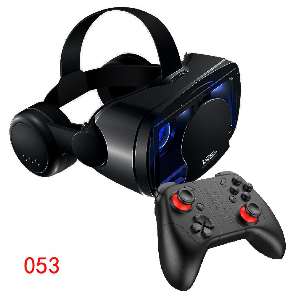 3D VR Smart Brille Headset Virtual Reality Helm Smartphone Vollbild Vision Weitwinkelobjektiv mit Controller Headset 7 Zoll 053 schwarz