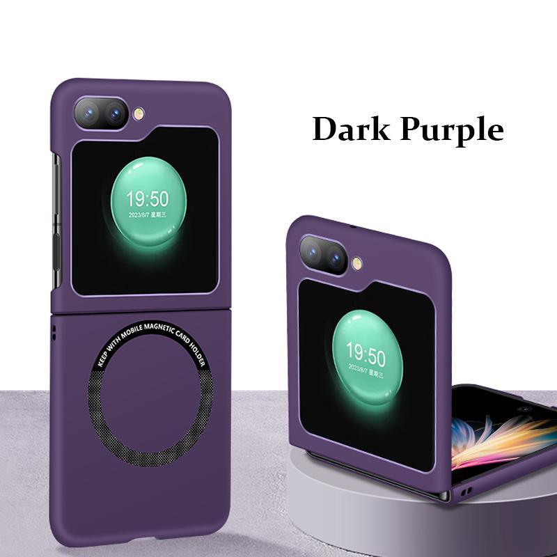 Hautgefühl, ultradünne Hülle für Samsung Galaxy Z Flip 5 4 3 5G Flip 5 für Magsafe Wireless Charging Flip 4 Schutz Flip 3 Cover For Samsung Z Flip5 dunkelviolette