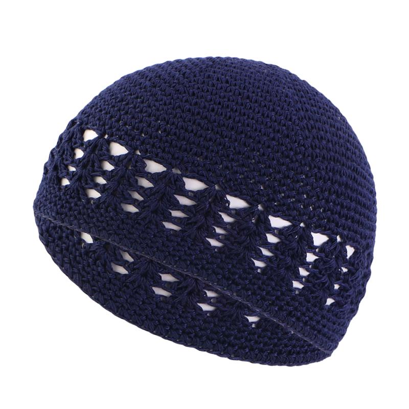Neue Kufi-Kappe aus massiver Baumwolle für Damen und Herren, Gebetsmütze, islamische Beanie, Kufi-Mützen, gehäkelt, handgefertigt, Winter, warm halten, Zubehör