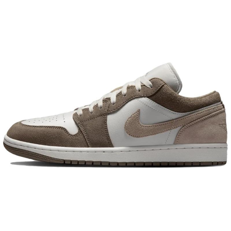 Jordan Air Jordan 1 Herren Low-Top Retro Basketballschuhe Olivgrau 553558-046 47.5 gray