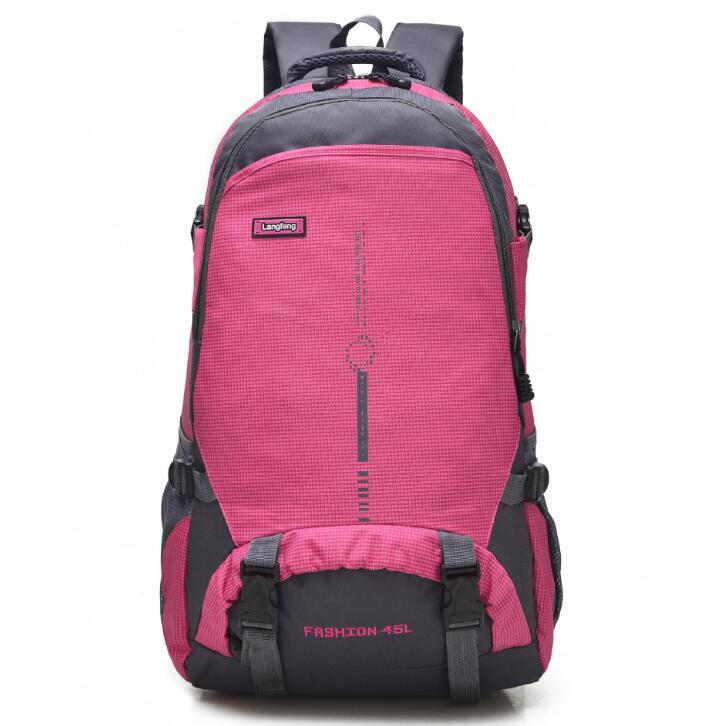 Wasserdichter Ourdoor-Rucksack, Sportrucksack, Wandern, Klettern, Camping, Wandern, Rucksack, Packsack rosa
