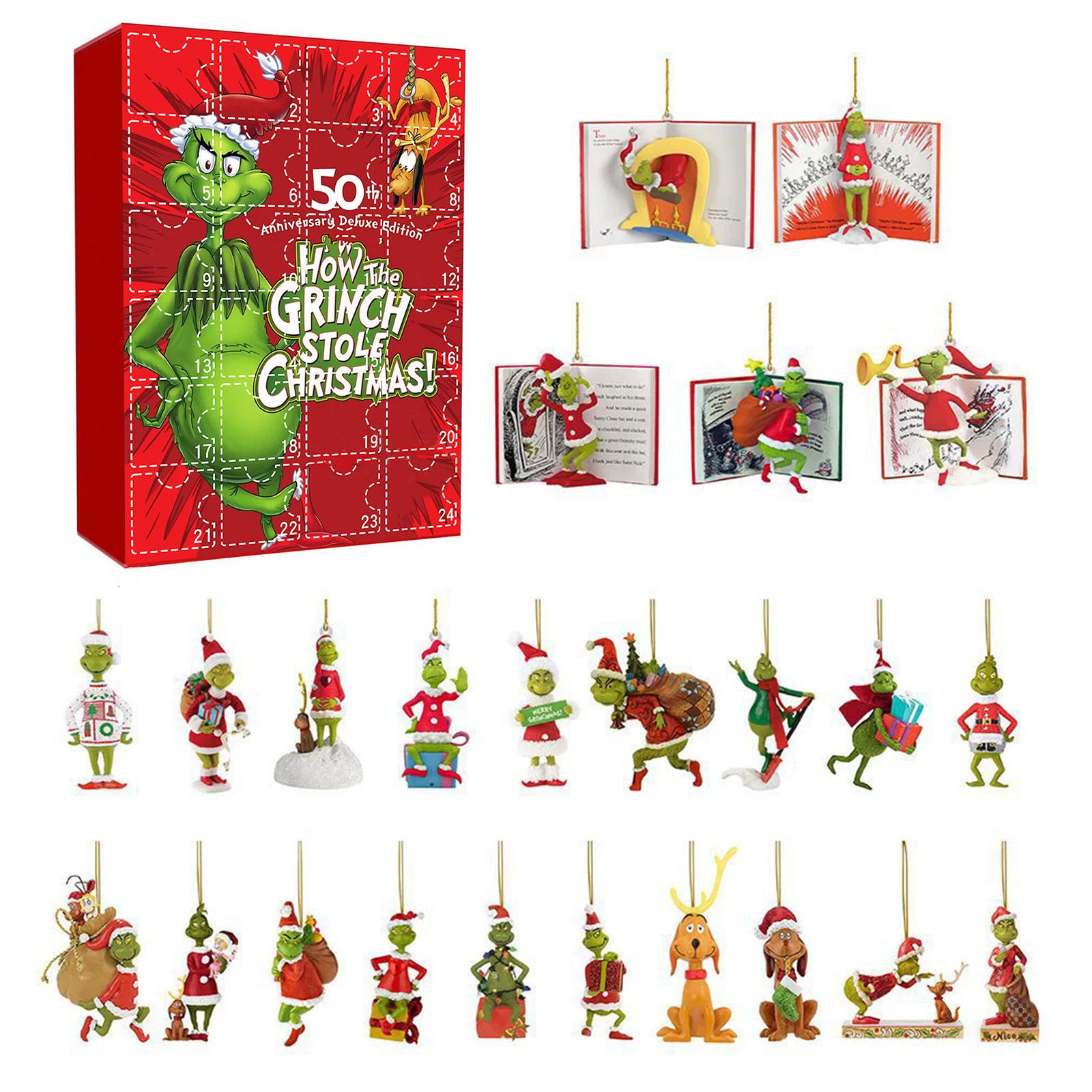 Weihnachts-Adventskalender Countdown-Ohrringe Adventskalender Überraschungsbox Weihnachts-Adventskalender Überraschungsgeschenk One Size green
