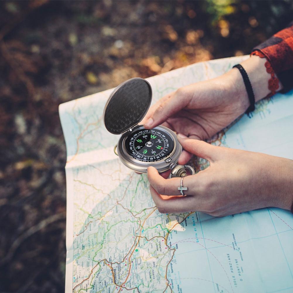 J35A Vintage Tragbare Zink-legierung Flip öffnen Taschenuhr Kompass für Outdoor Navigation Werkzeuge