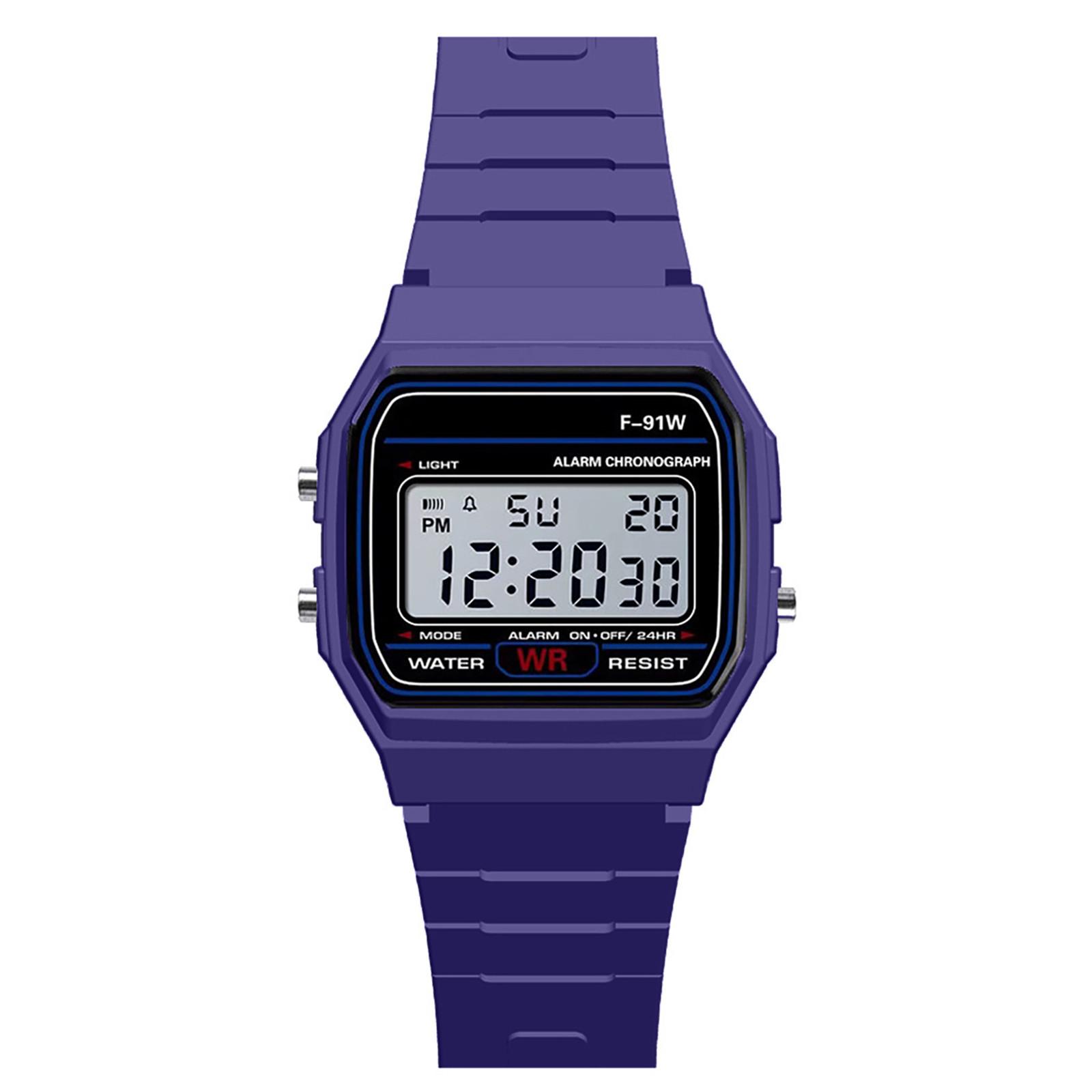 Luxuriöse Herren-Armbanduhr, analog, digital, Militär, Sport, LED, wasserdicht violett